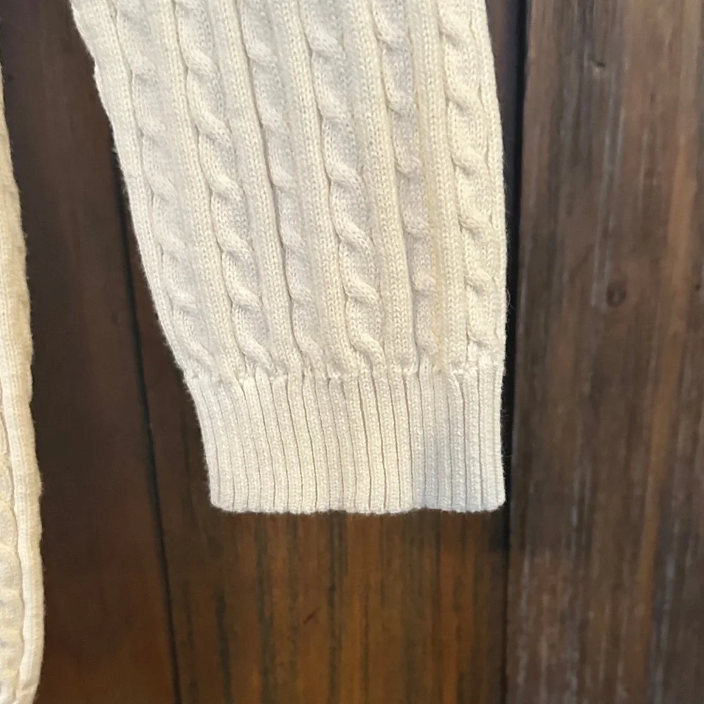 American Living White Cable Knit Sweater - Picture 5 of 6